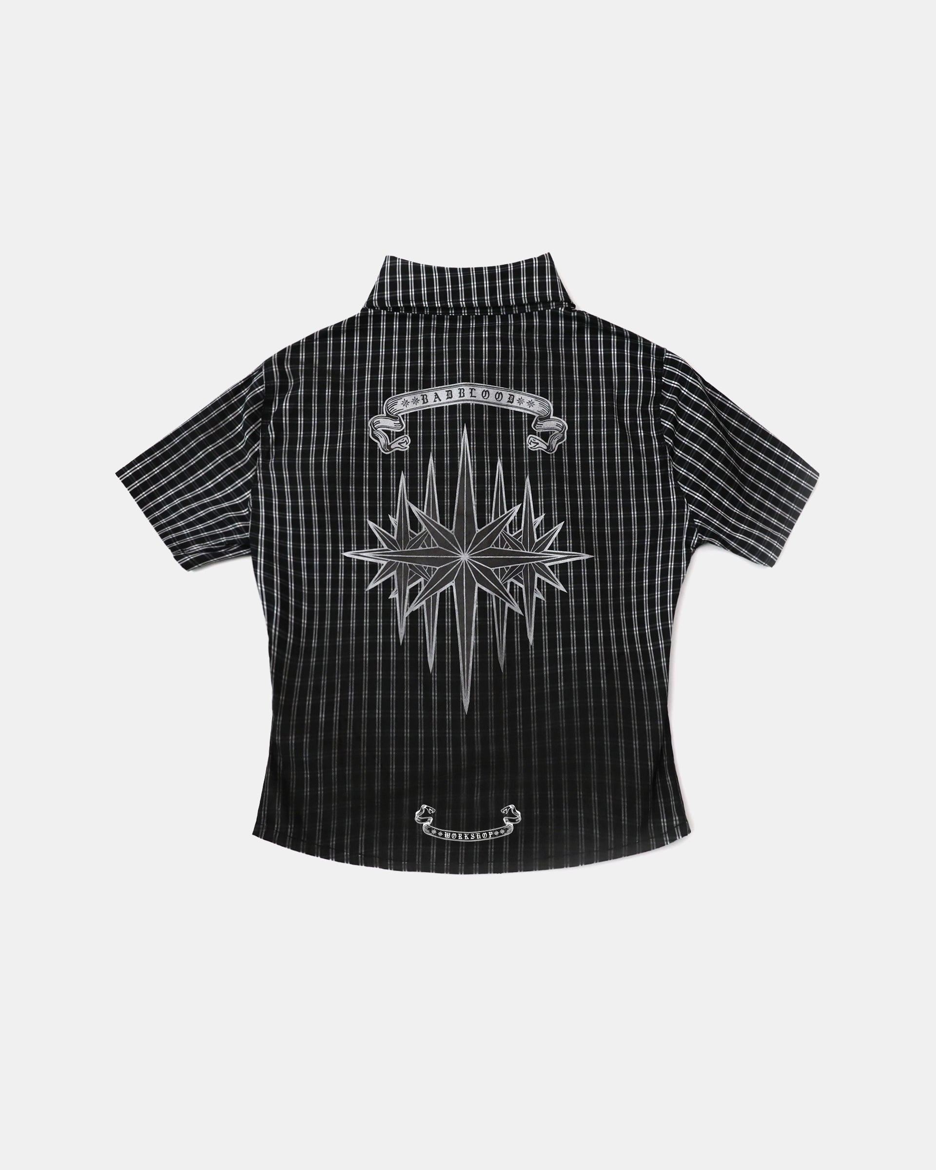Badblood Cosmo Graphic Short Sleeve Shirt Black Check