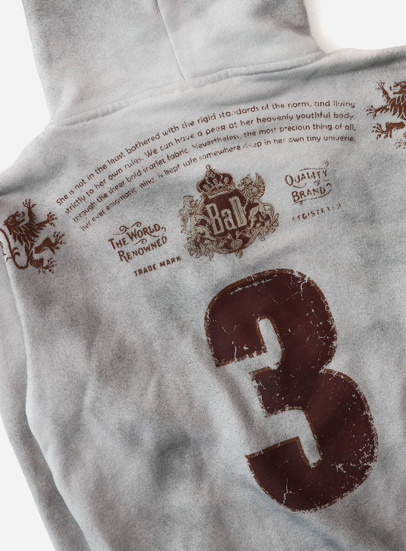 Badblood Royal Classic Distressed Hooded Zip-Up - White