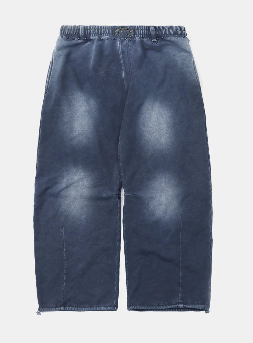 Badblood Mystic Studded Washed Denim Sweatpants - Blue
