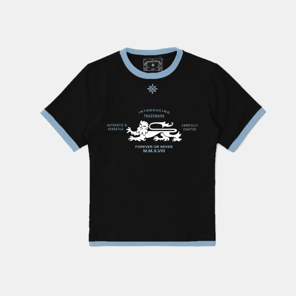 Badblood  Lion Jersey Ringer T-Shirt - Black