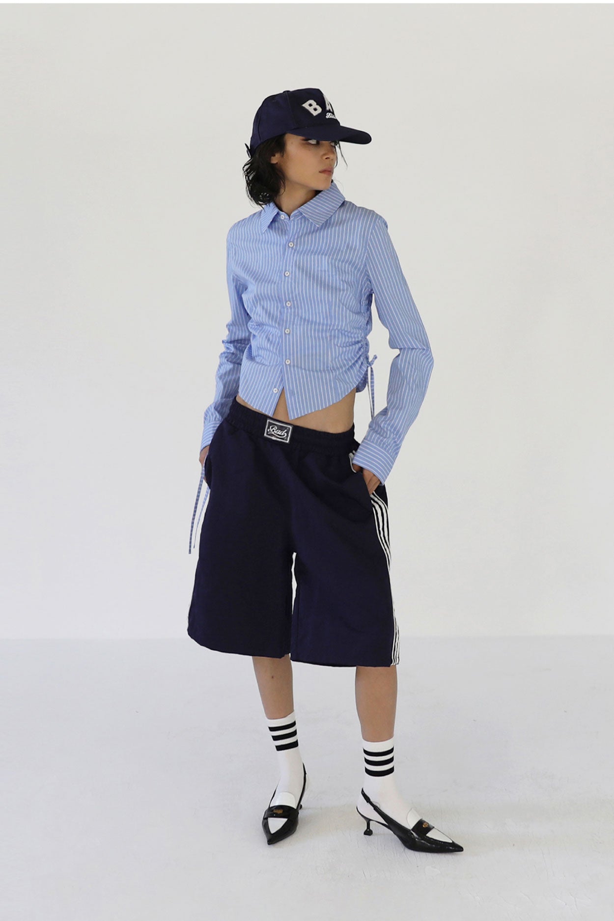 Badblood Billy Track Bermuda Pants Navy