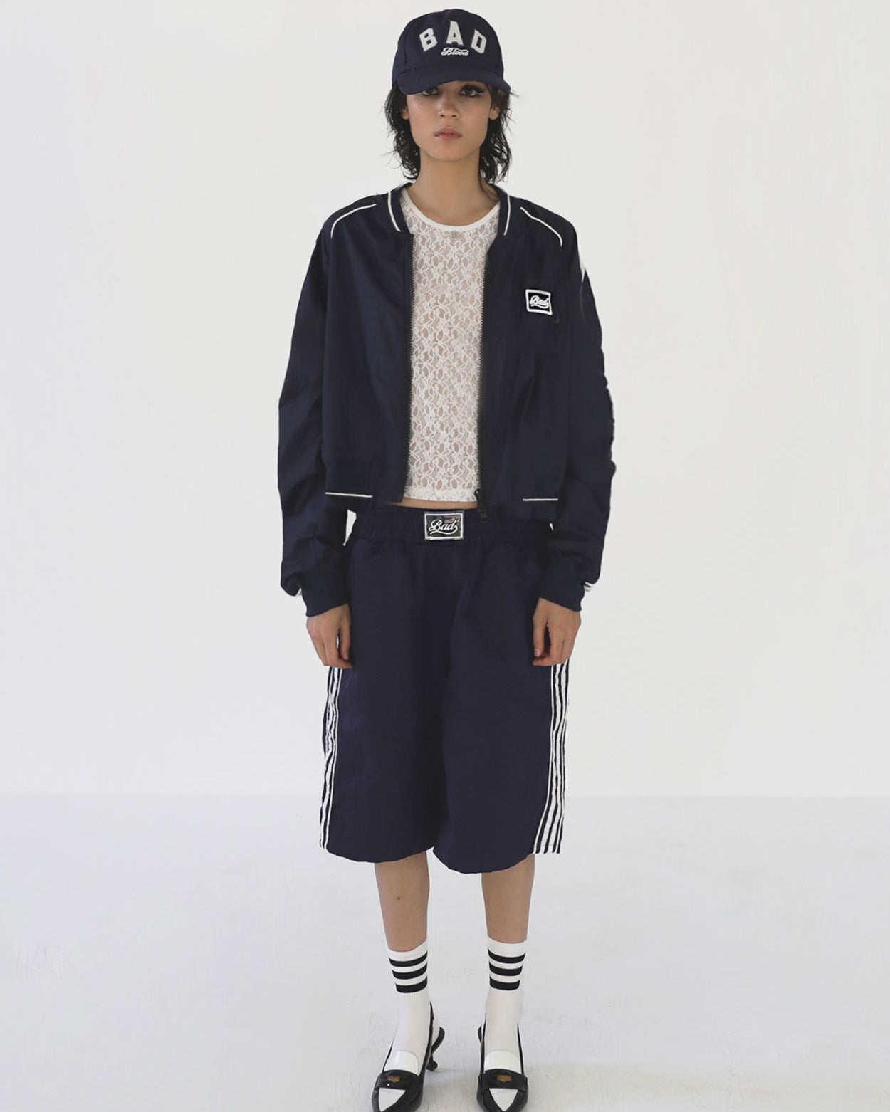 Badblood Billy Track Bermuda Pants Navy