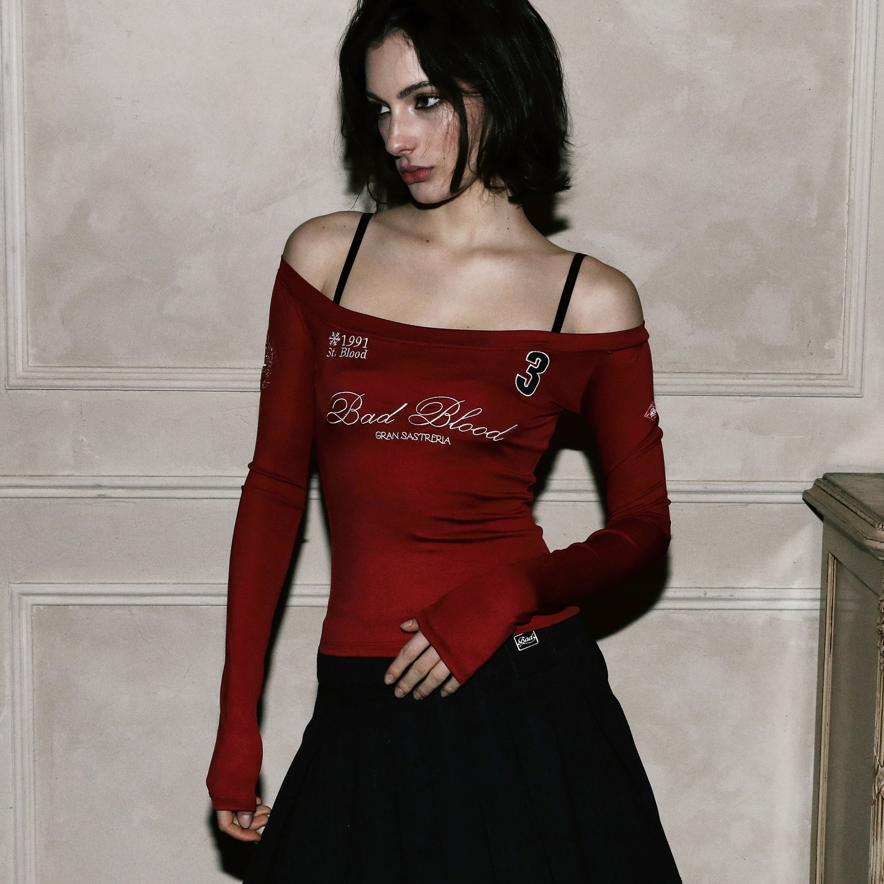 Badblood Saint Blood Off Shoulder Top Red