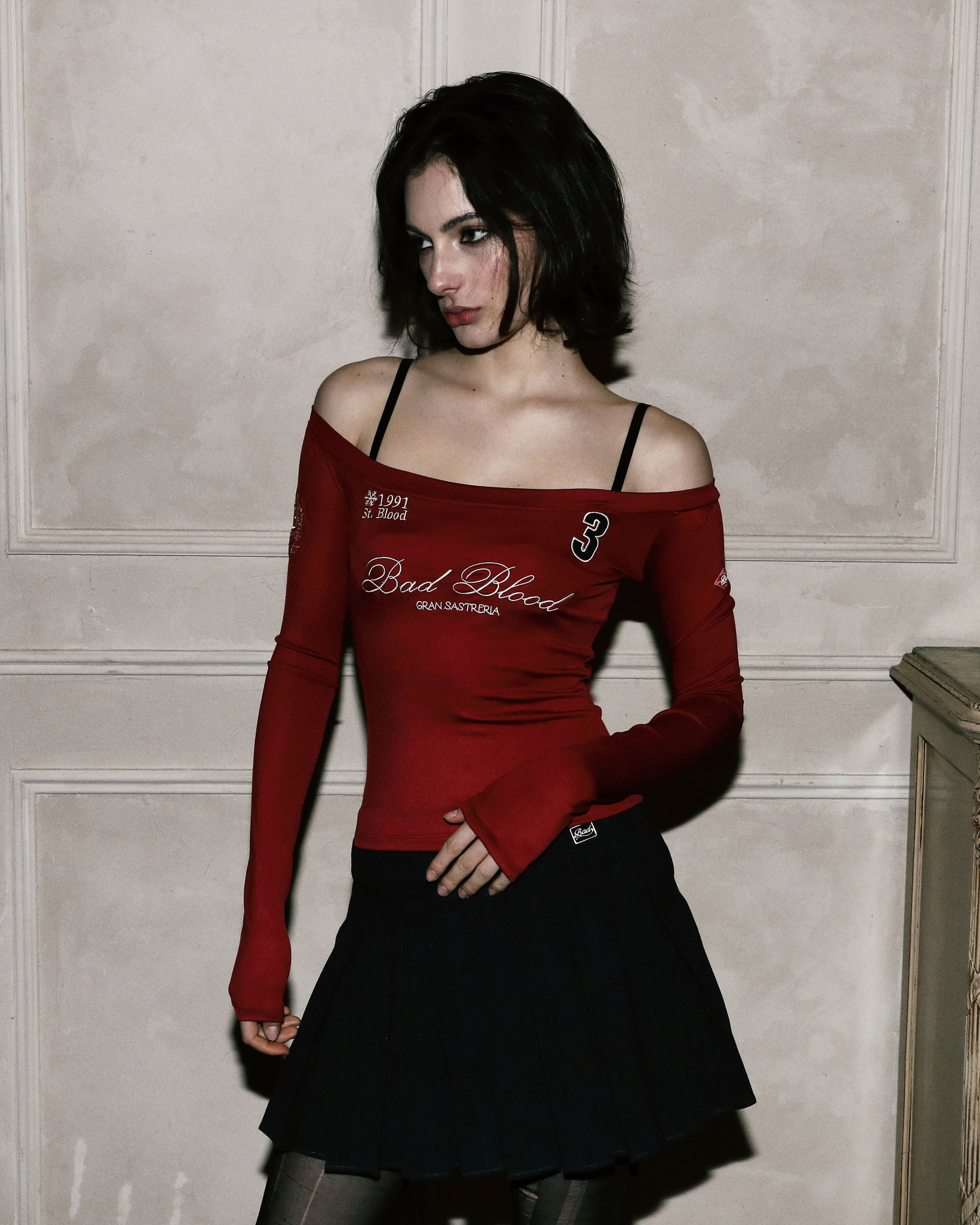 Badblood Saint Blood Off Shoulder Top Red