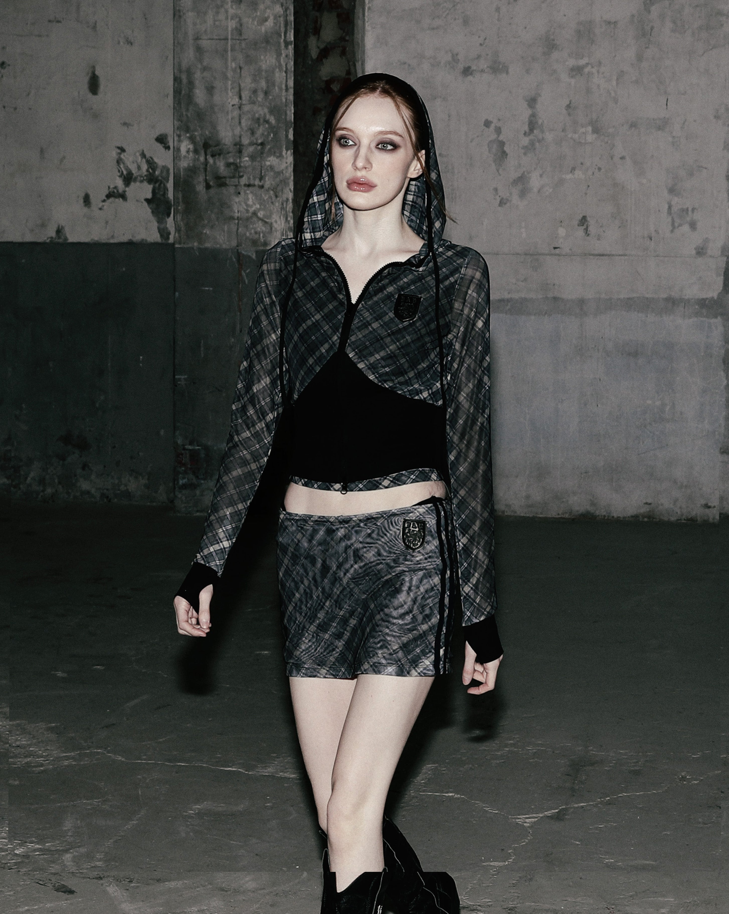 Badblood  Vintage Club Skirt - Checked Black