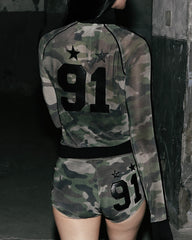 Badblood Vintage Club Boy Shorts - Green Camo