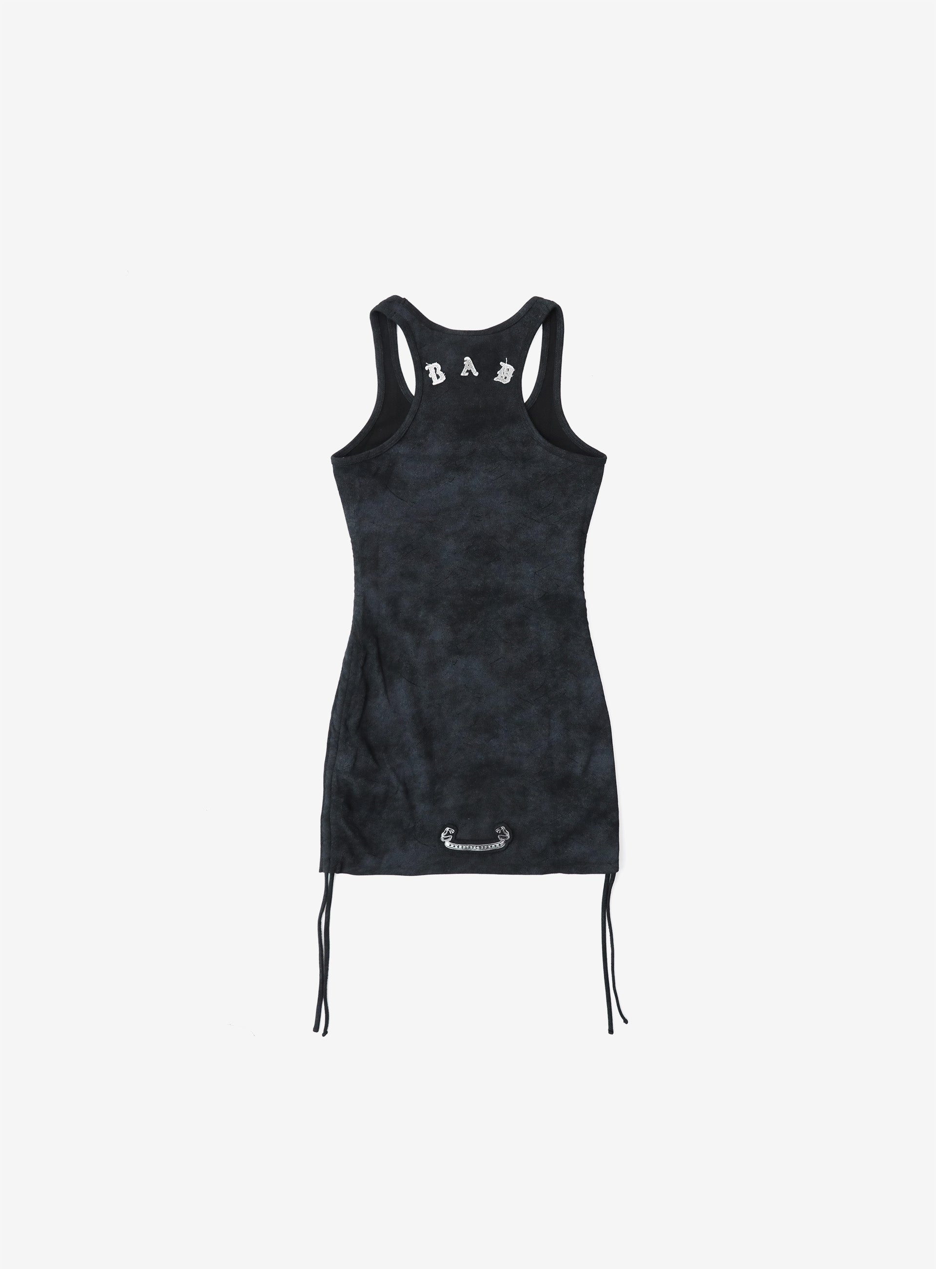 Badblood  Lion Patch Tank Mini Dress - Washed Black