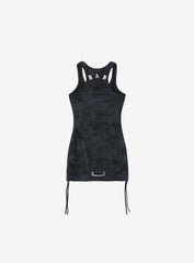 Badblood  Lion Patch Tank Mini Dress - Washed Black