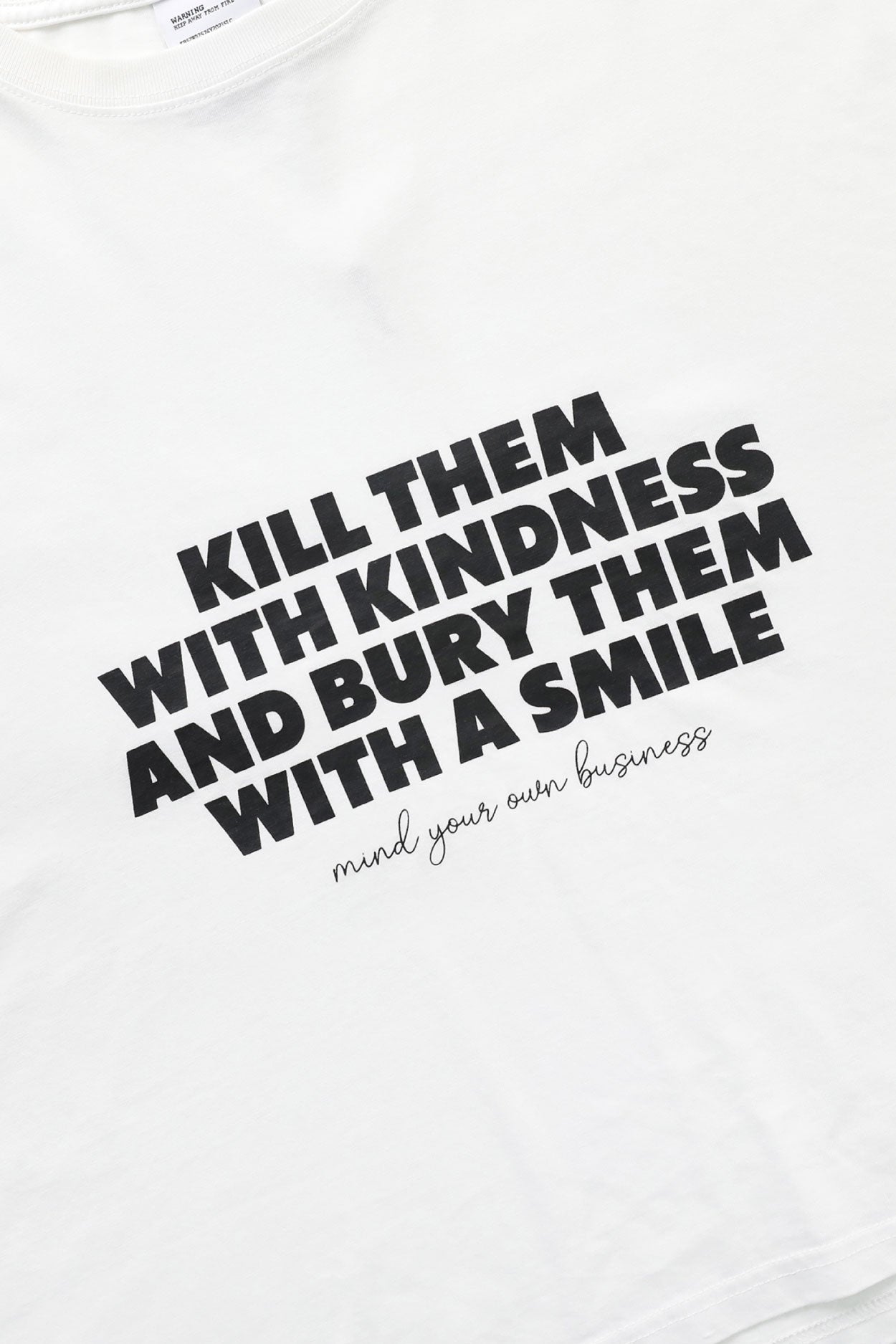 Badblood Kill them overfit crop T-shirt White