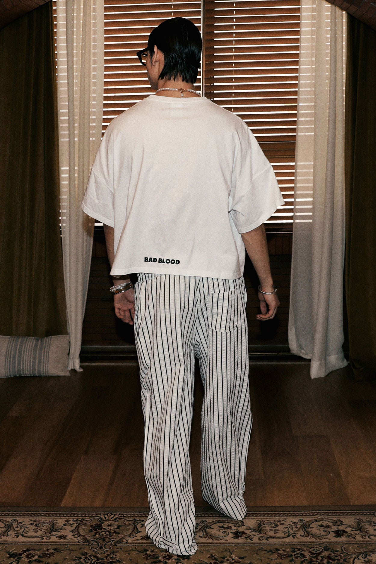 Badblood Kill them overfit crop T-shirt White