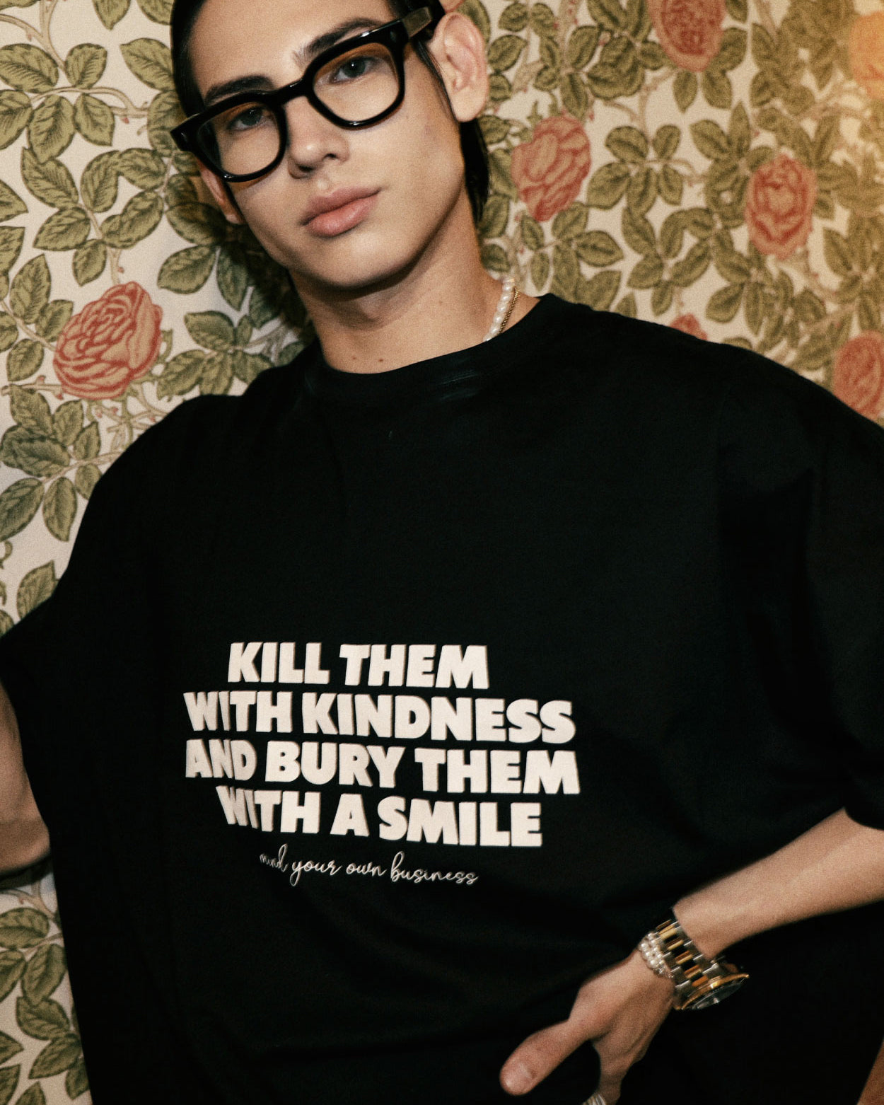 Badblood Kill them overfit crop T-shirt Black