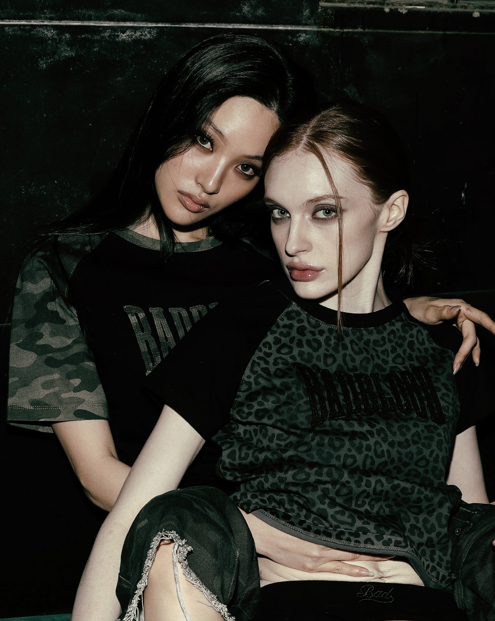 Badblood Contrast Short Sleeve Black Leopard
