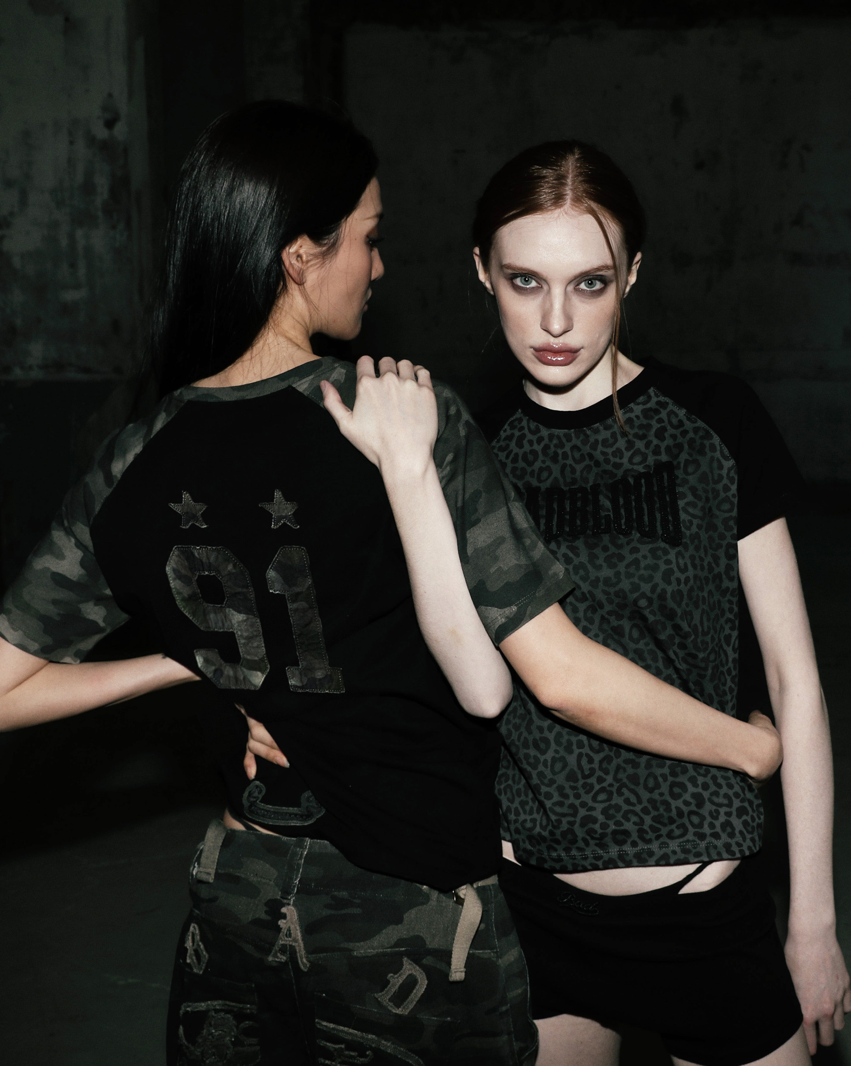 Badblood Contrast Short Sleeve Green Camo
