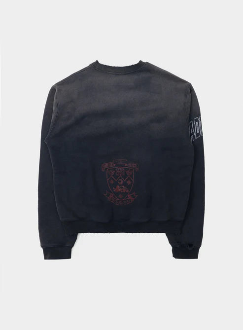 Badblood Workshop Print Distressed sweatshirt - Navy