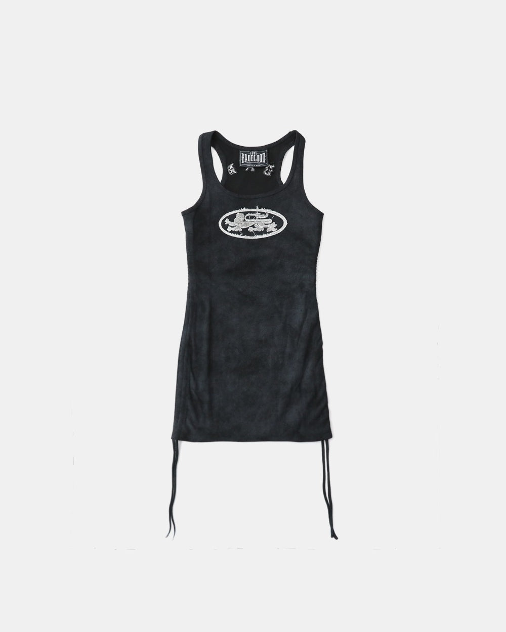 Badblood  Lion Patch Tank Mini Dress - Washed Black