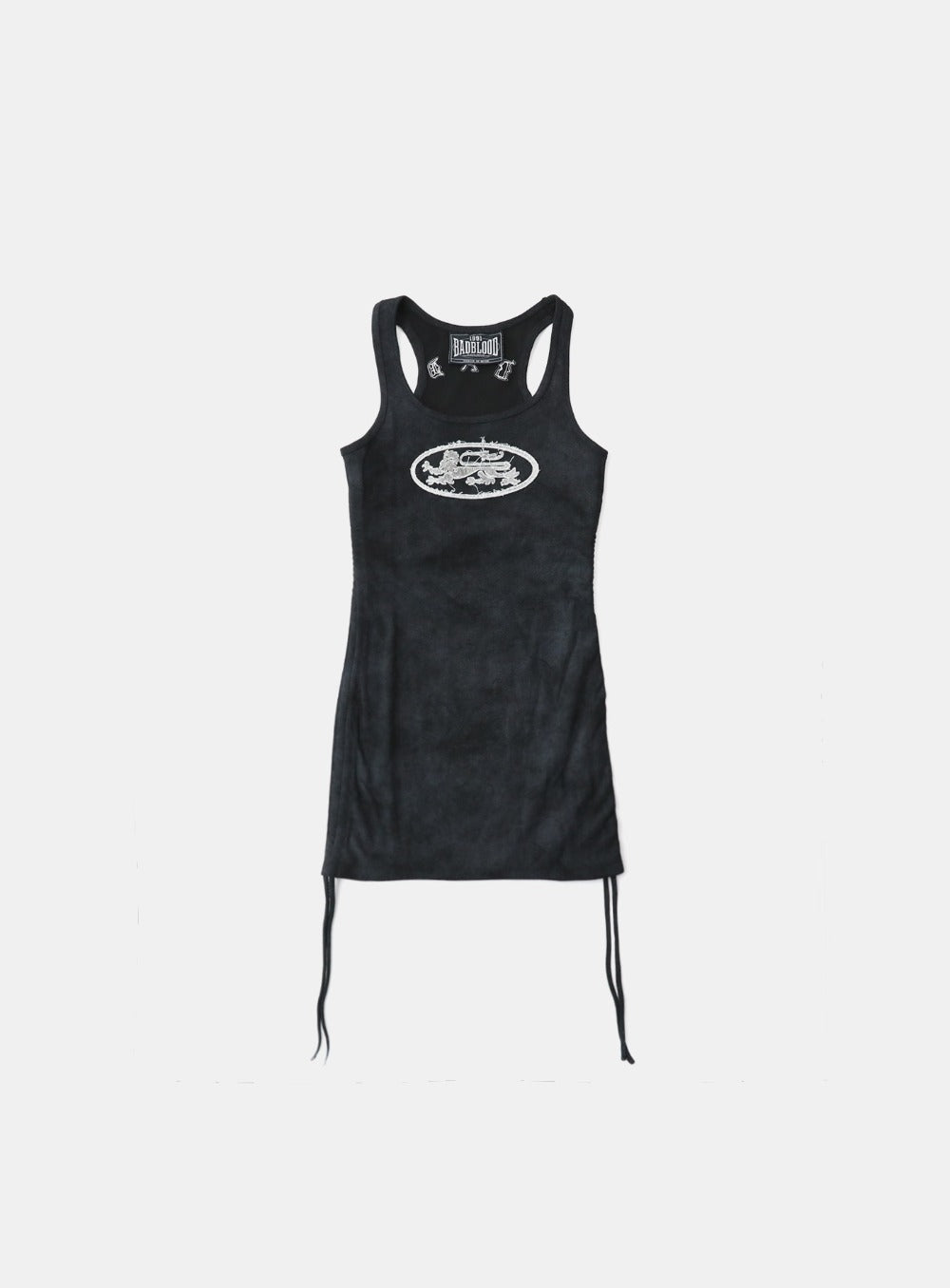 Badblood  Lion Patch Tank Mini Dress - Washed Black