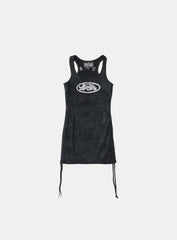 Badblood  Lion Patch Tank Mini Dress - Washed Black