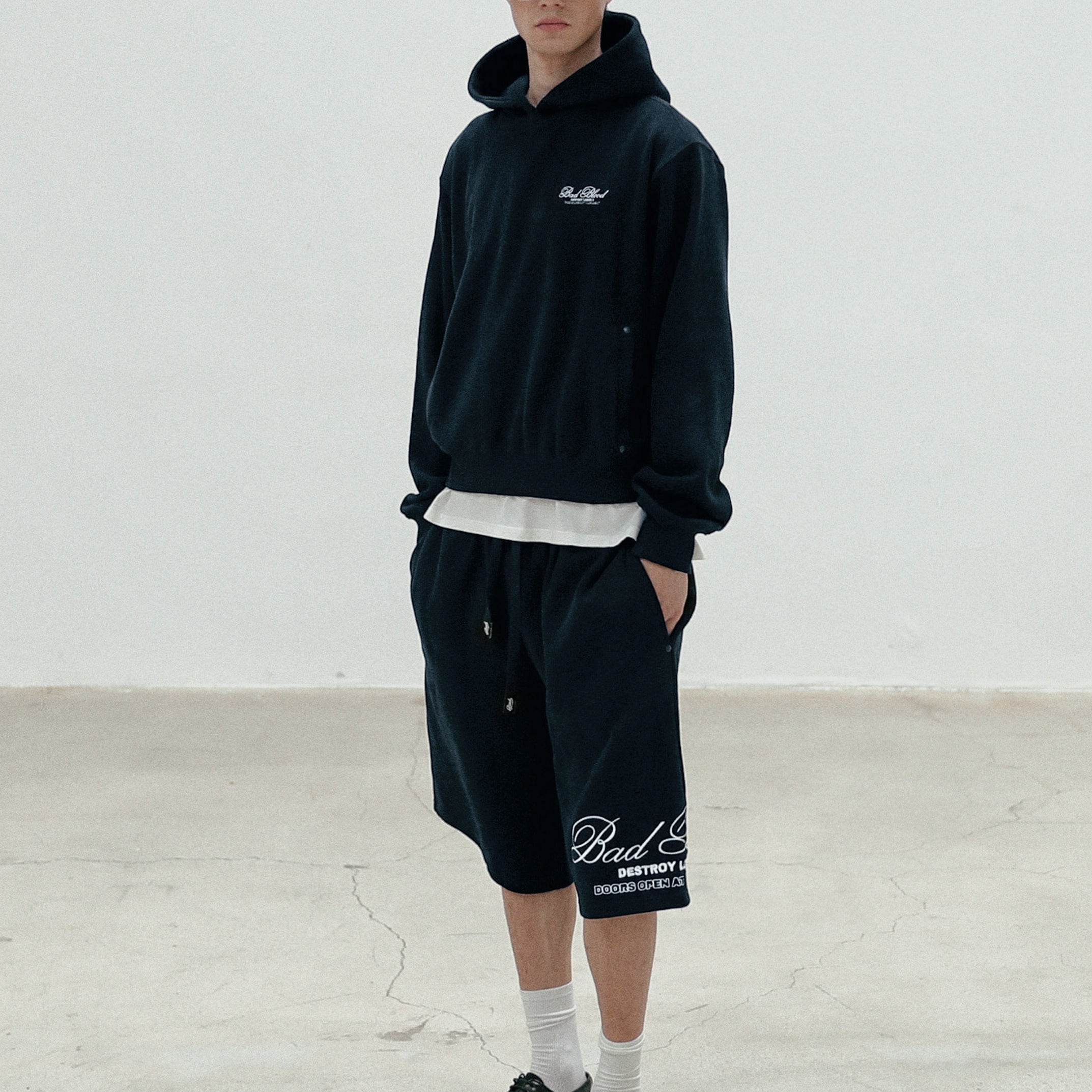 Badblood Classic Logo Bermuda Pants - Navy
