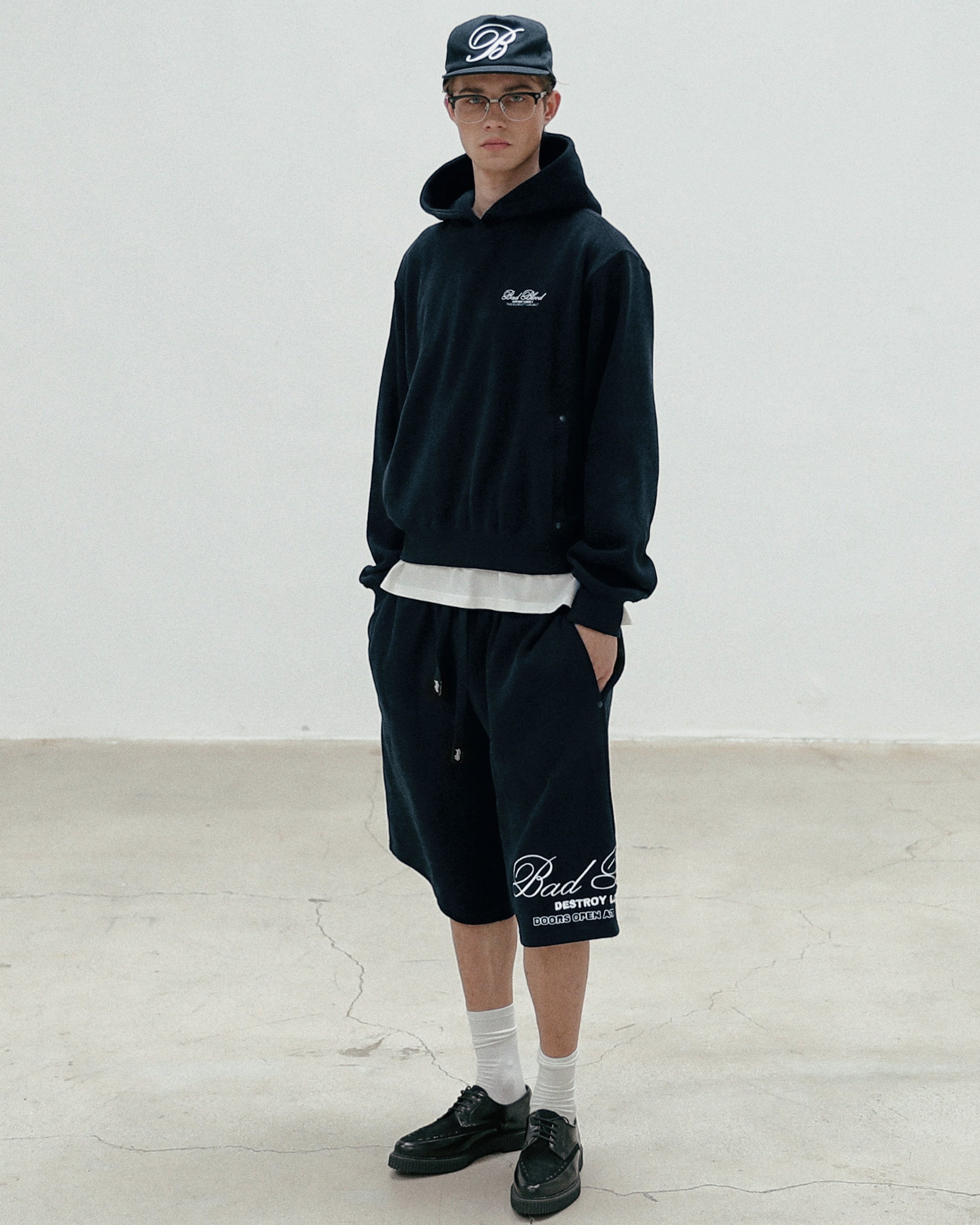Badblood Classic Logo Bermuda Pants - Navy