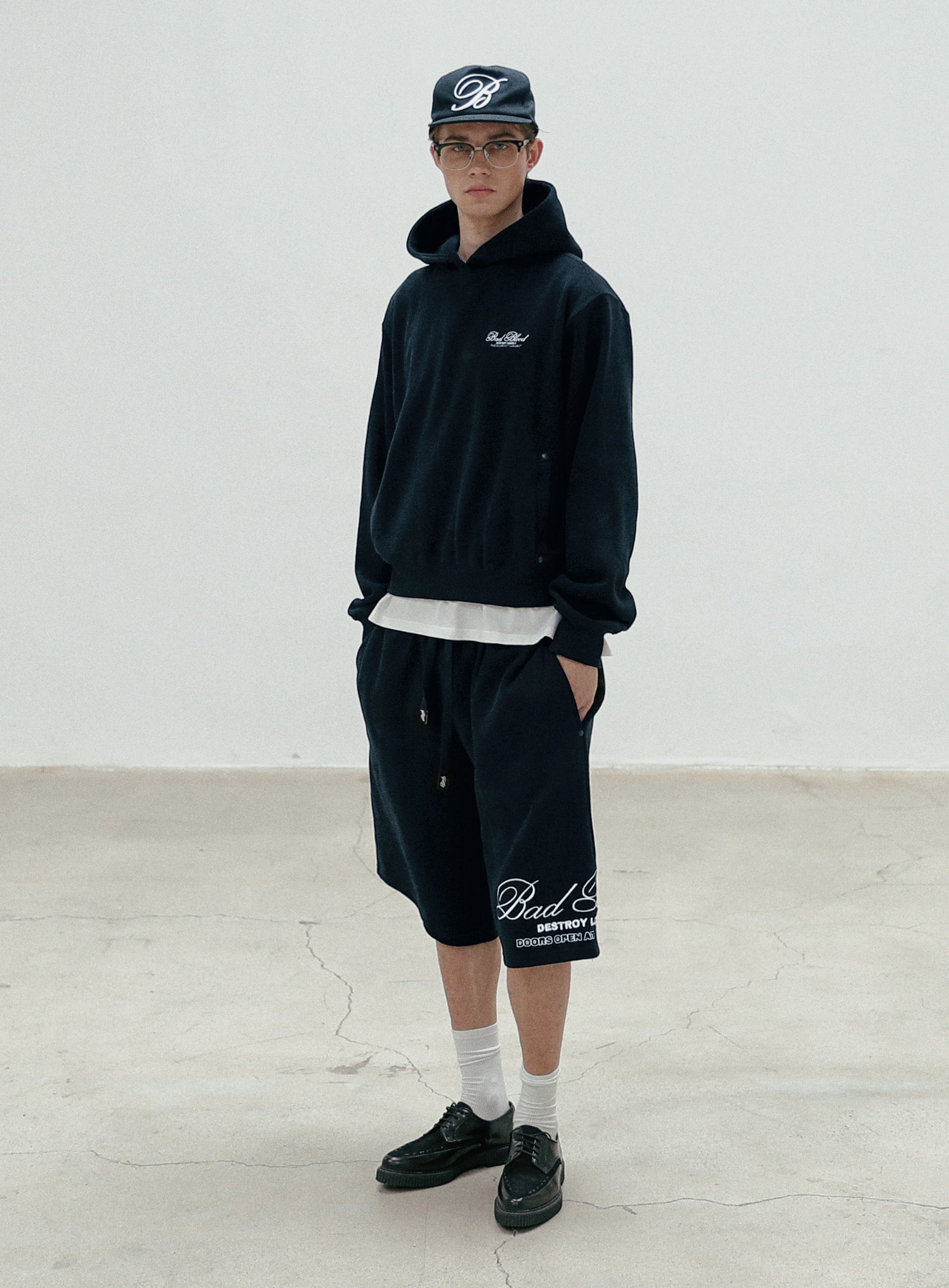 Badblood Classic Logo Bermuda Pants - Navy