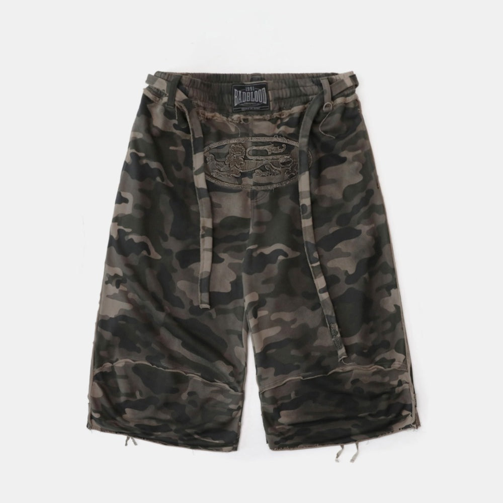 Badblood Convex Bermuda Pants - Dusty Green Camo