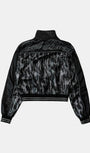 Badblood Contrast Leather Track Jacket - Black Python