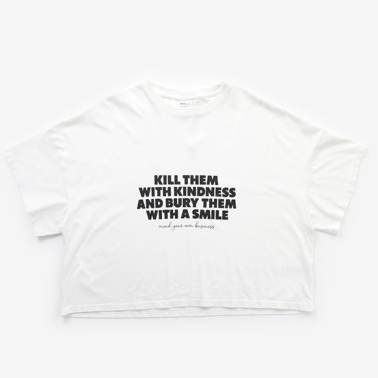 Badblood Kill them overfit crop T-shirt White