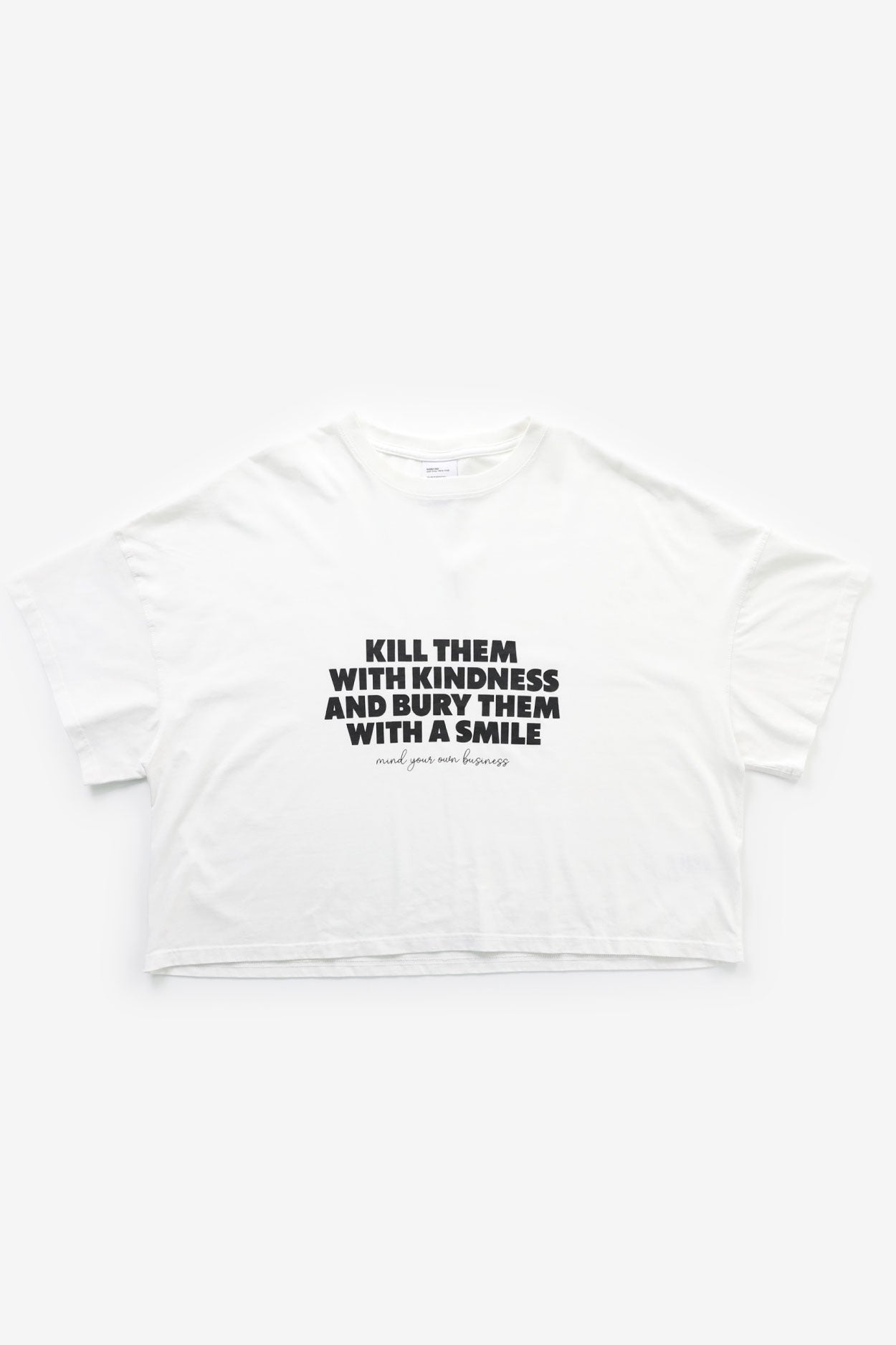 Badblood Kill them overfit crop T-shirt White