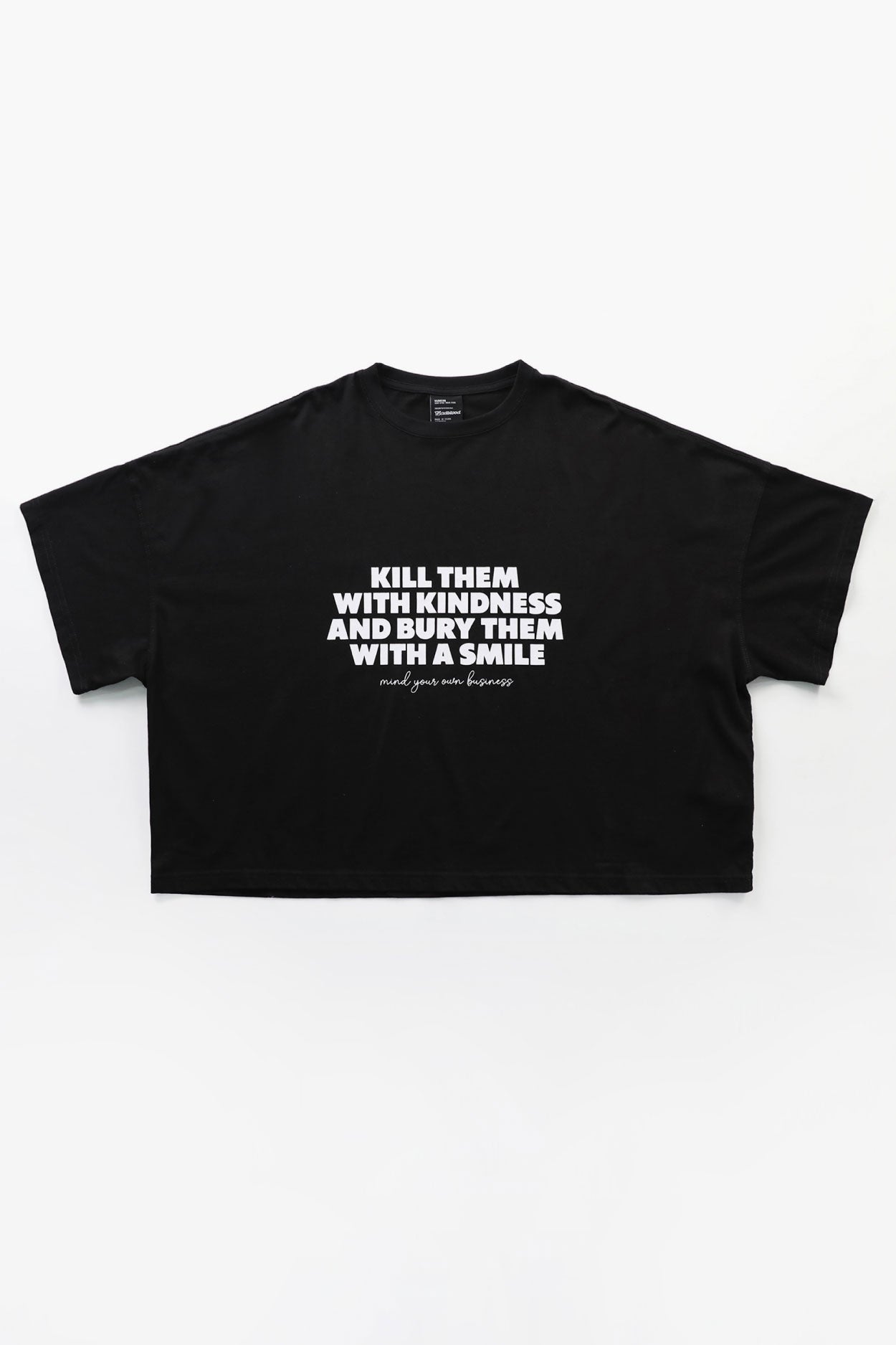 Badblood Kill them overfit crop T-shirt Black