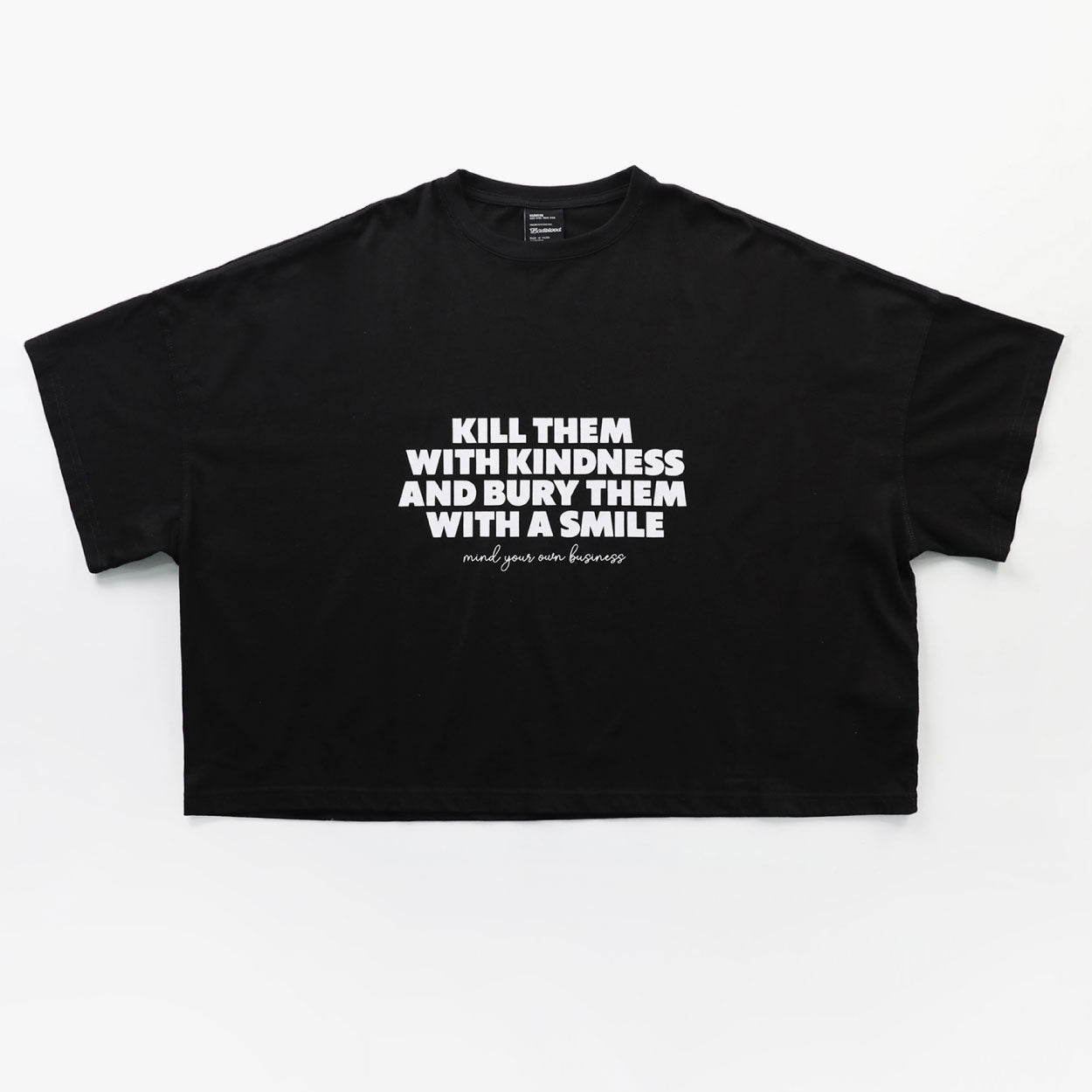 Badblood Kill them overfit crop T-shirt Black