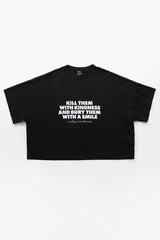 Badblood Kill them overfit crop T-shirt Black