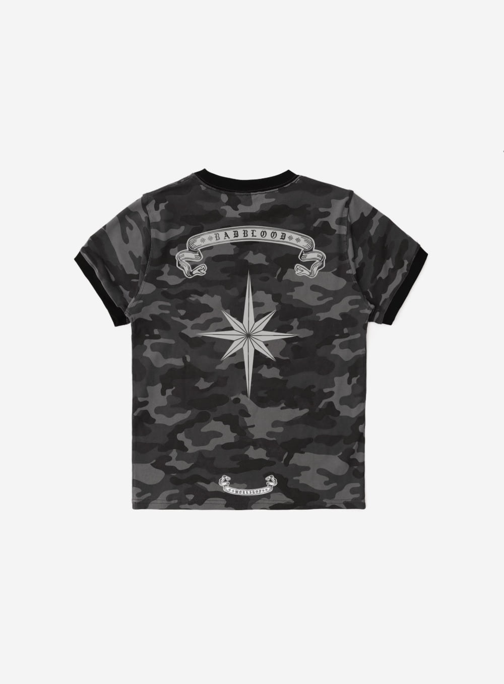 Badblood Cosmo Reflective Ringer T-Shirt - Black Camo