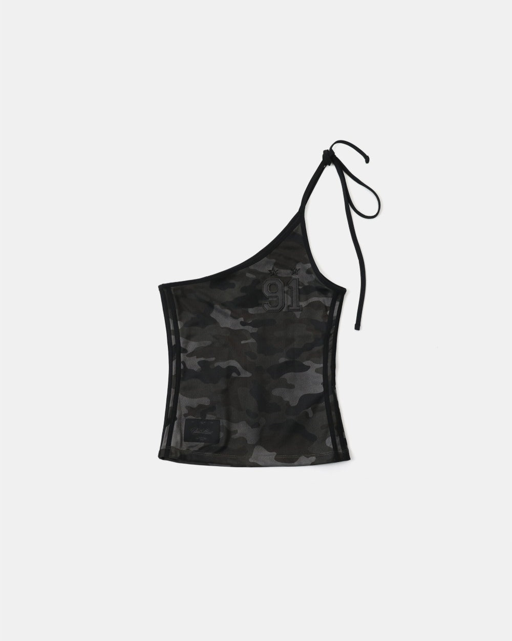 Badblood Vintage Club One Shoulder Tank - Black Camo