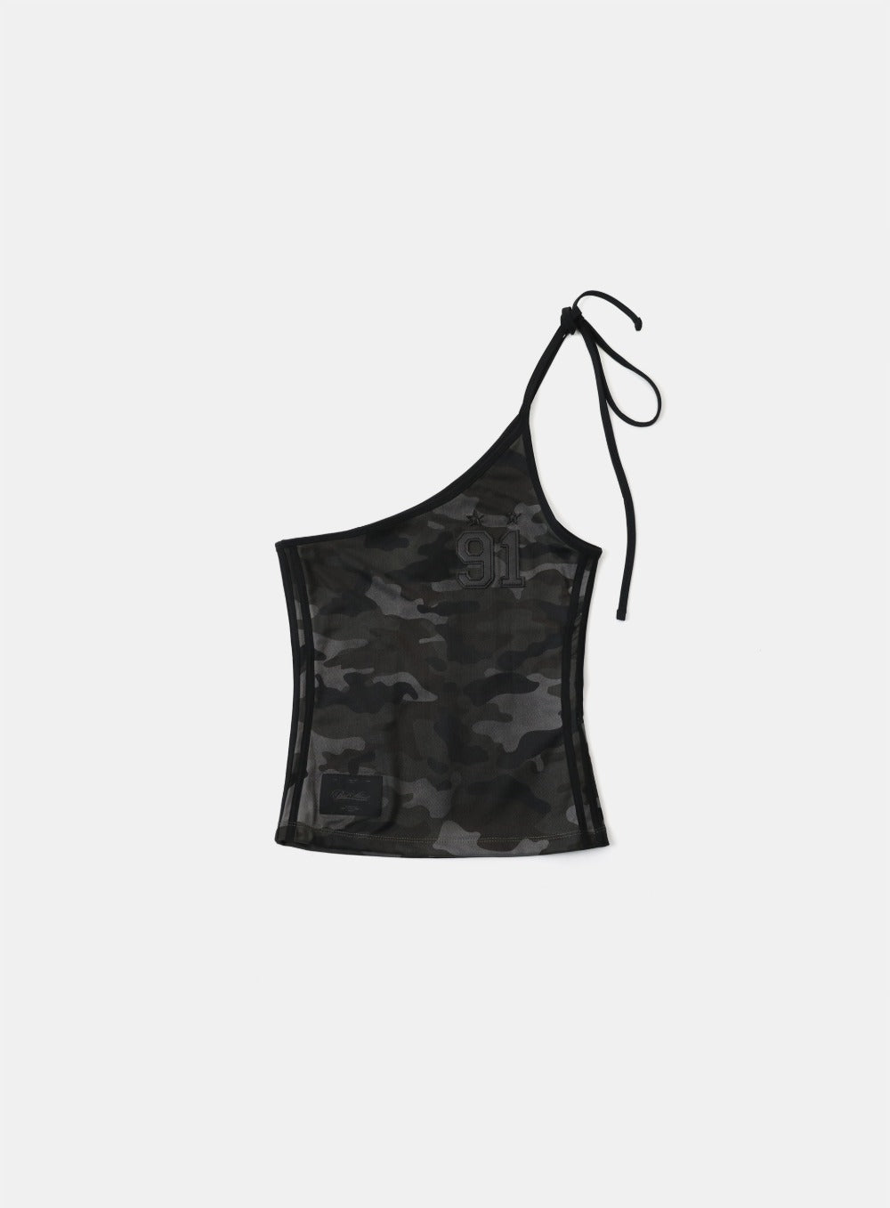 Badblood Vintage Club One Shoulder Tank - Black Camo