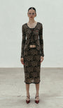Badblood Leopard midi skirt - brown