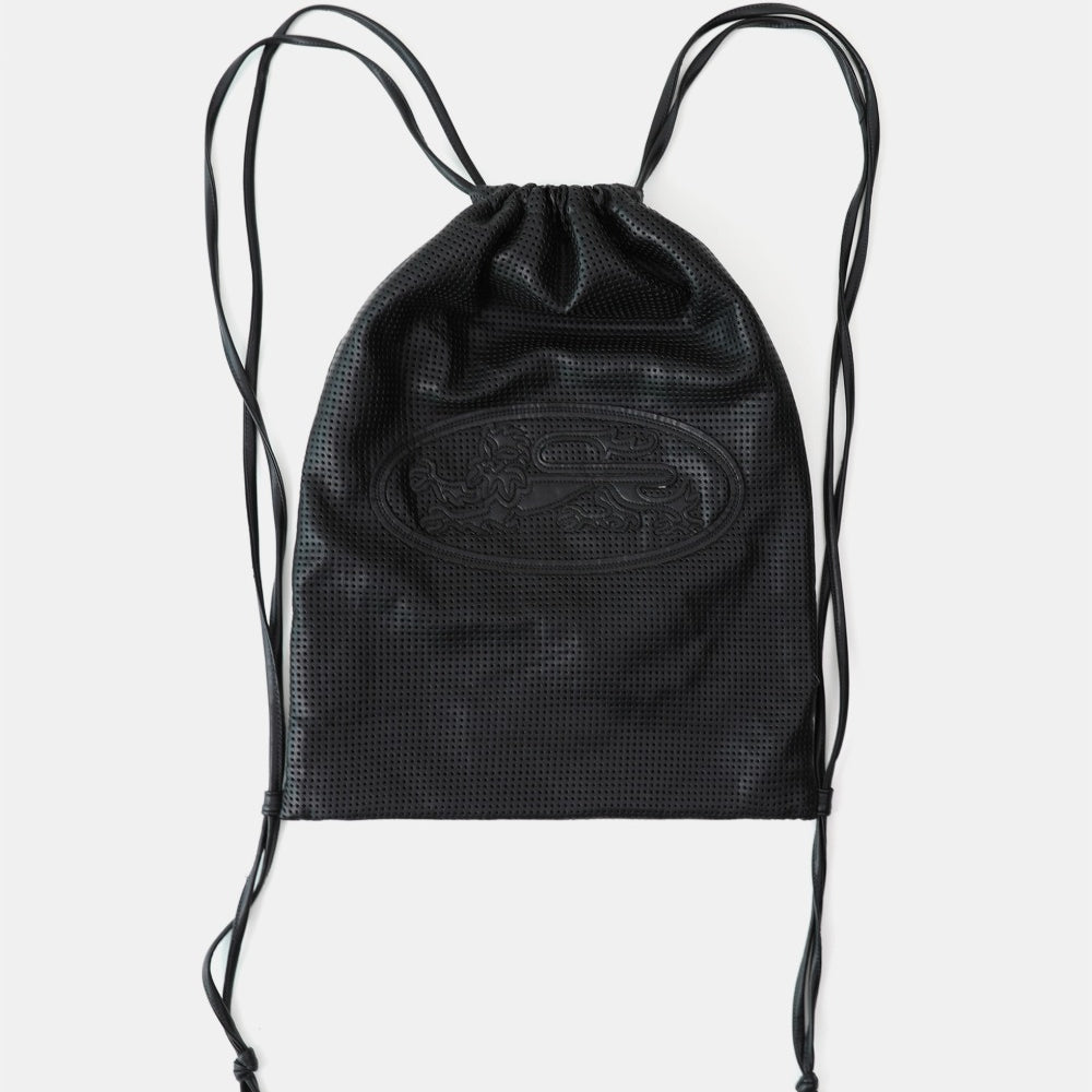 Badblood Perforated Leather Gym Sack - Black