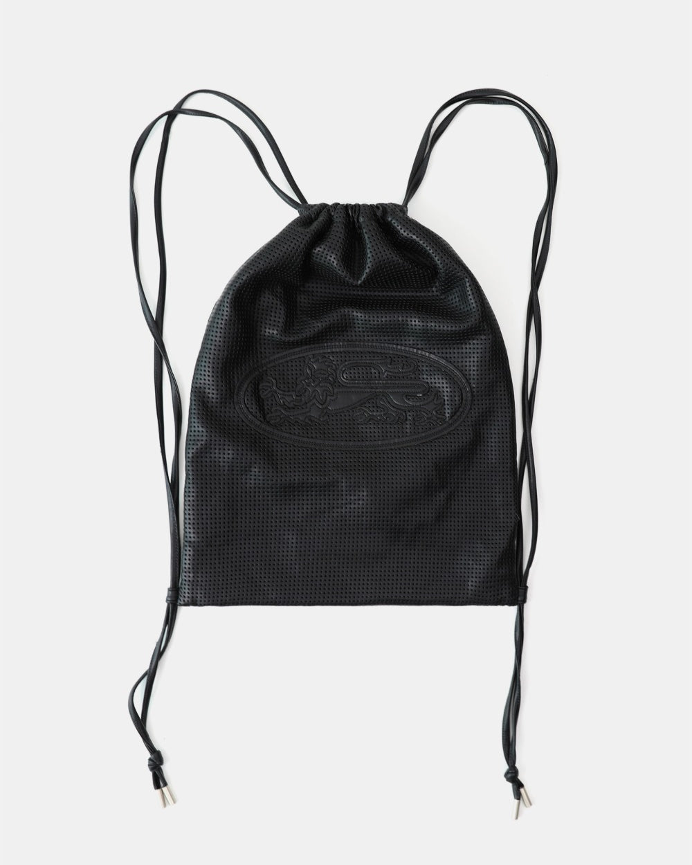 Badblood Perforated Leather Gym Sack - Black