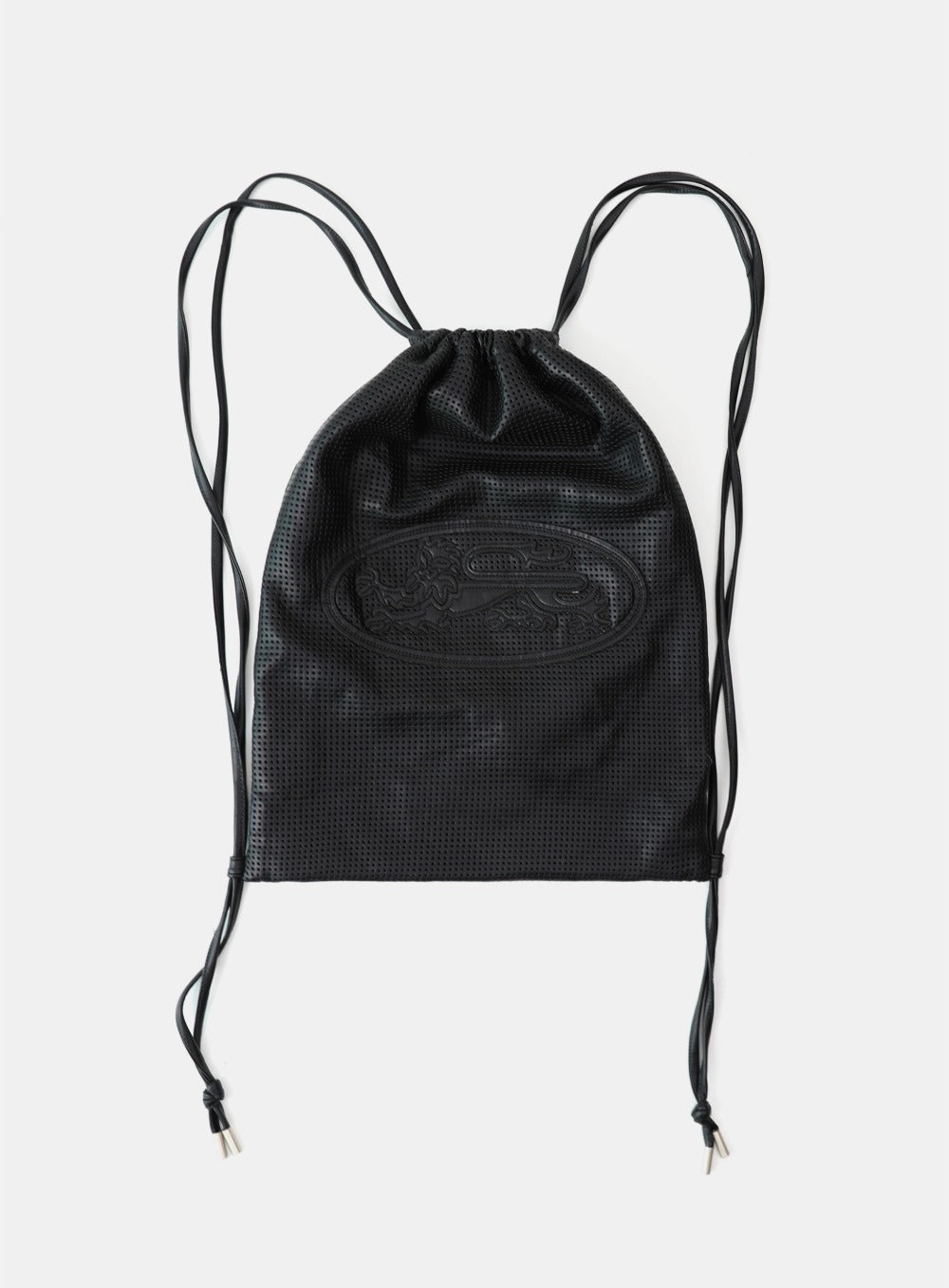 Badblood Perforated Leather Gym Sack - Black