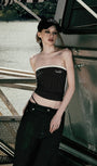 Badblood Classic Logo Stripe Tube Top - Black