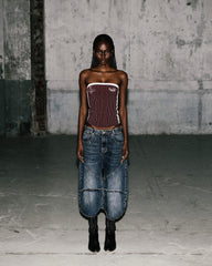 Badblood Classic Logo Stripe Tube Top - Wine