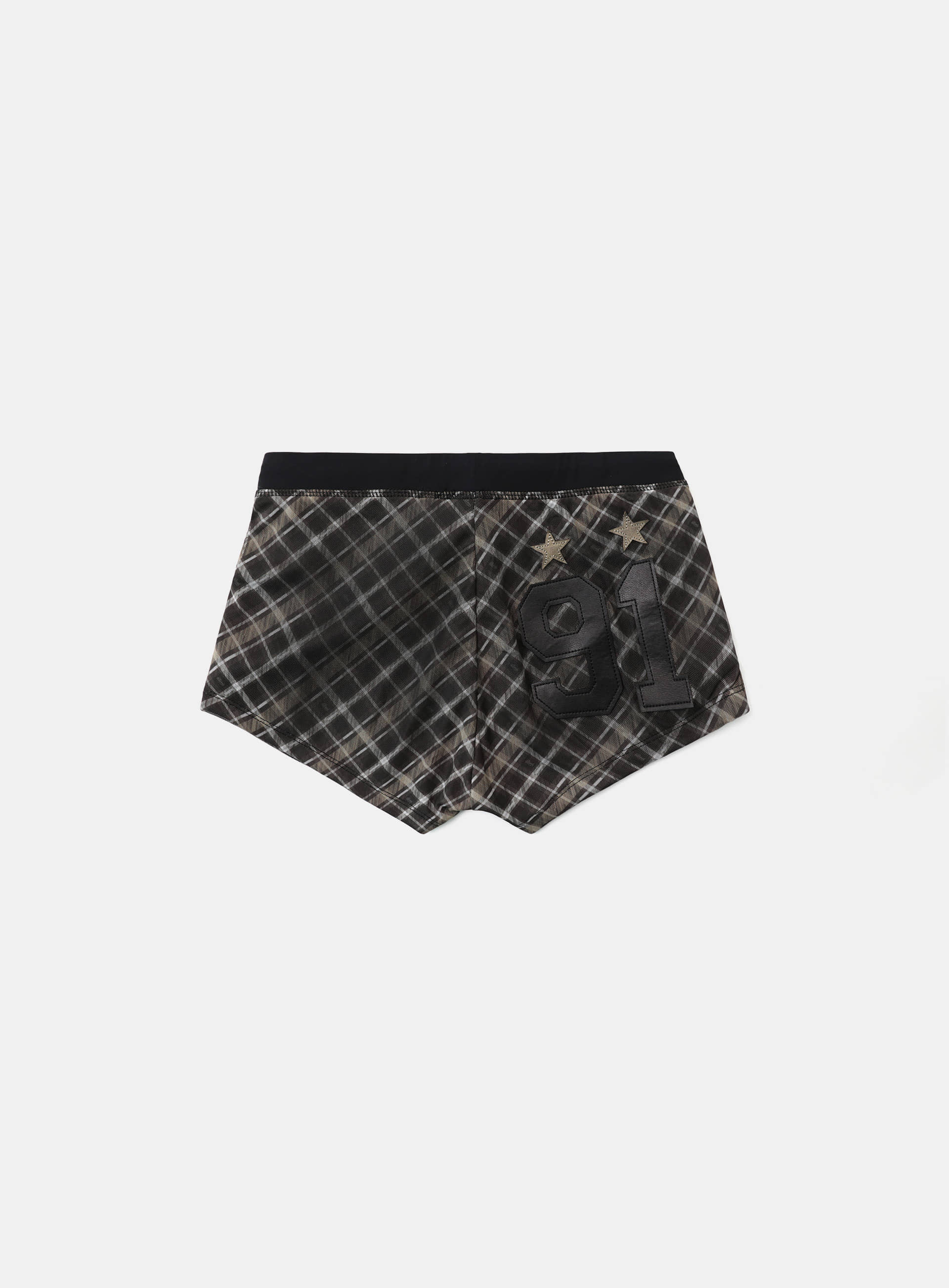 Badblood Vintage Club Boy Shorts - Check Brown