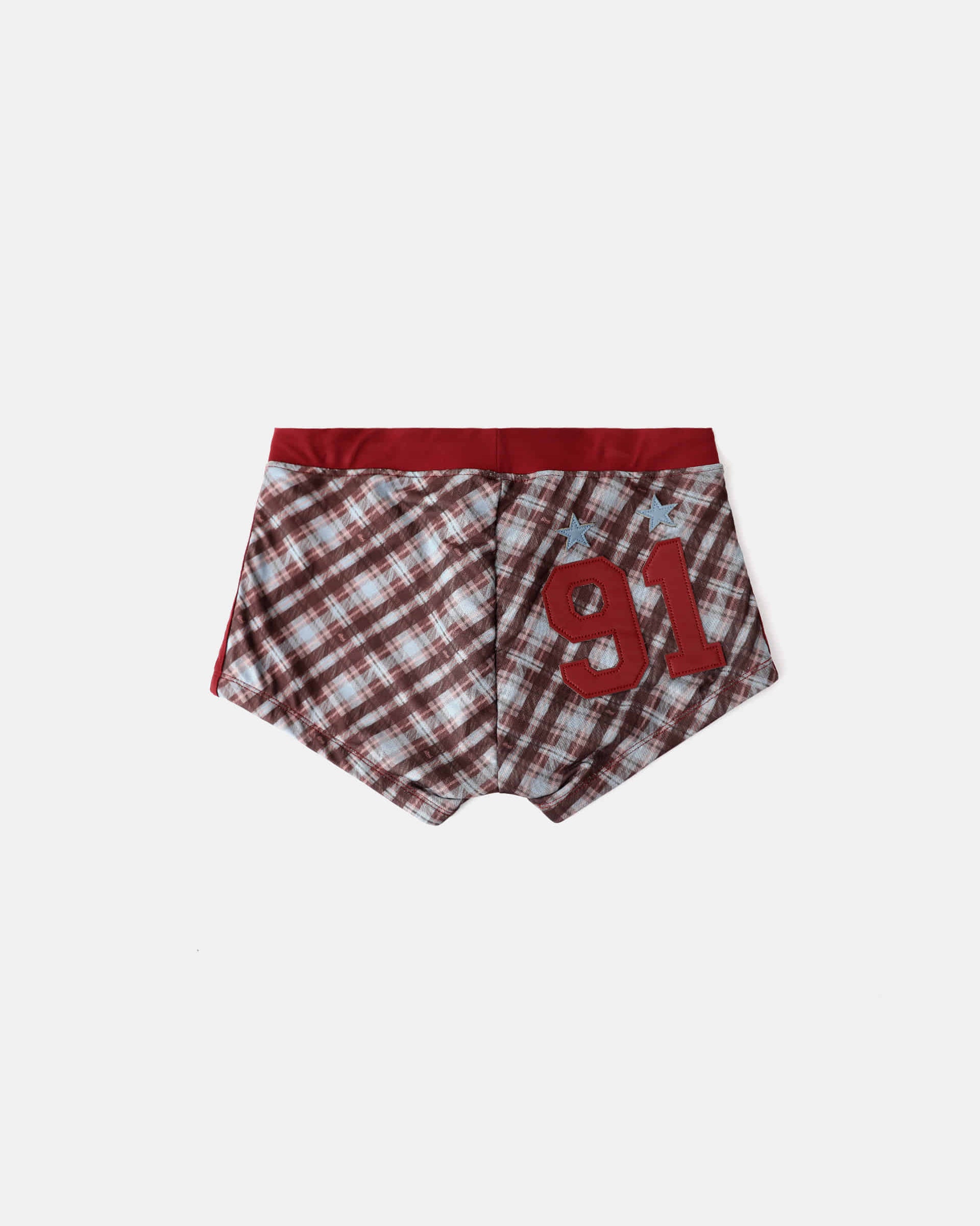 Badblood  Vintage Club Boy Shorts - Checked Red