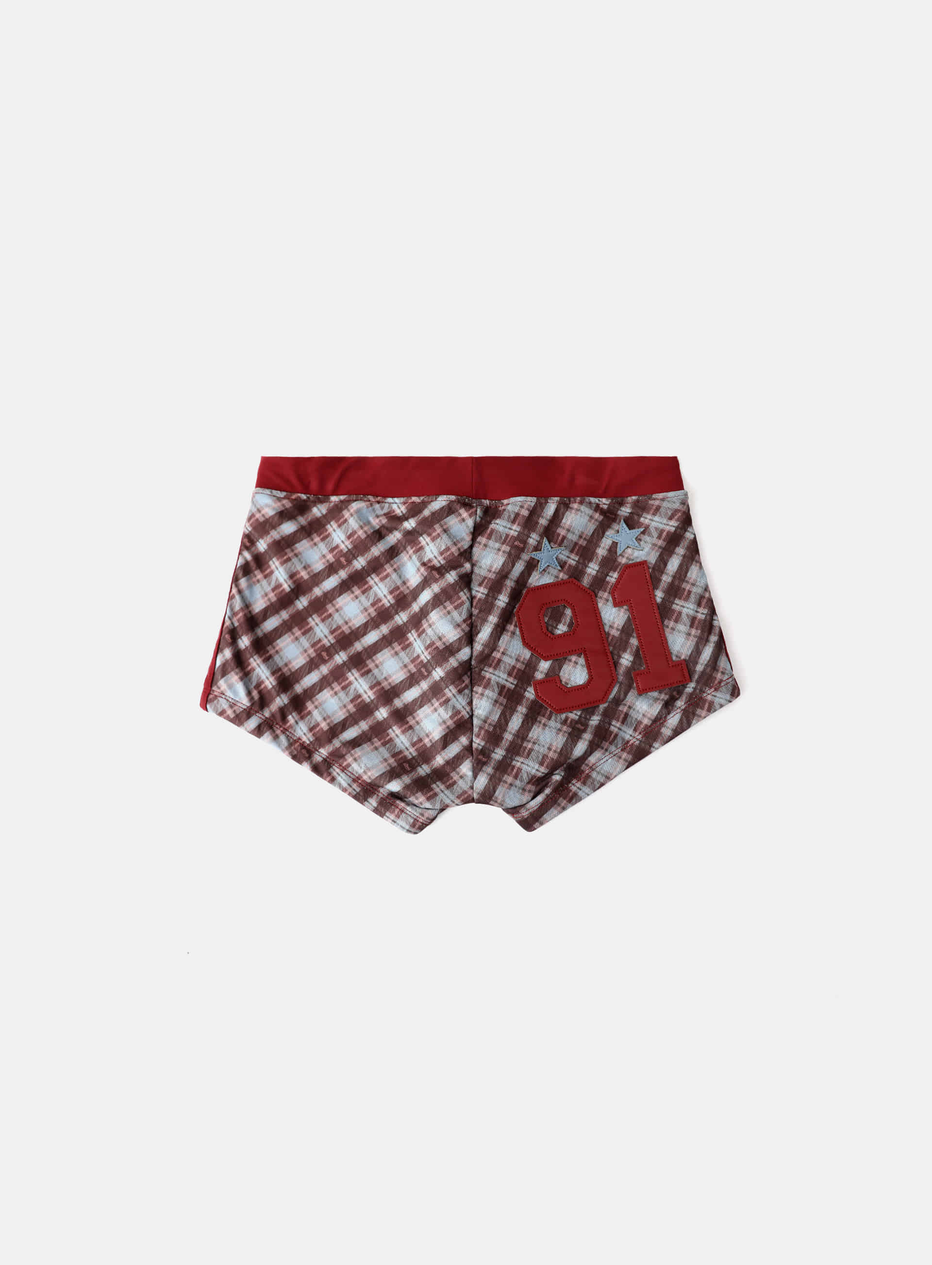 Badblood  Vintage Club Boy Shorts - Checked Red