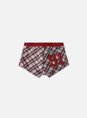 Badblood  Vintage Club Boy Shorts - Checked Red