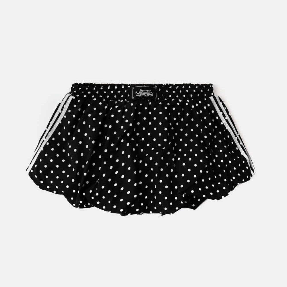 Badblood Mystic Billy Nylon Balloon Mini Skirt Black Dot