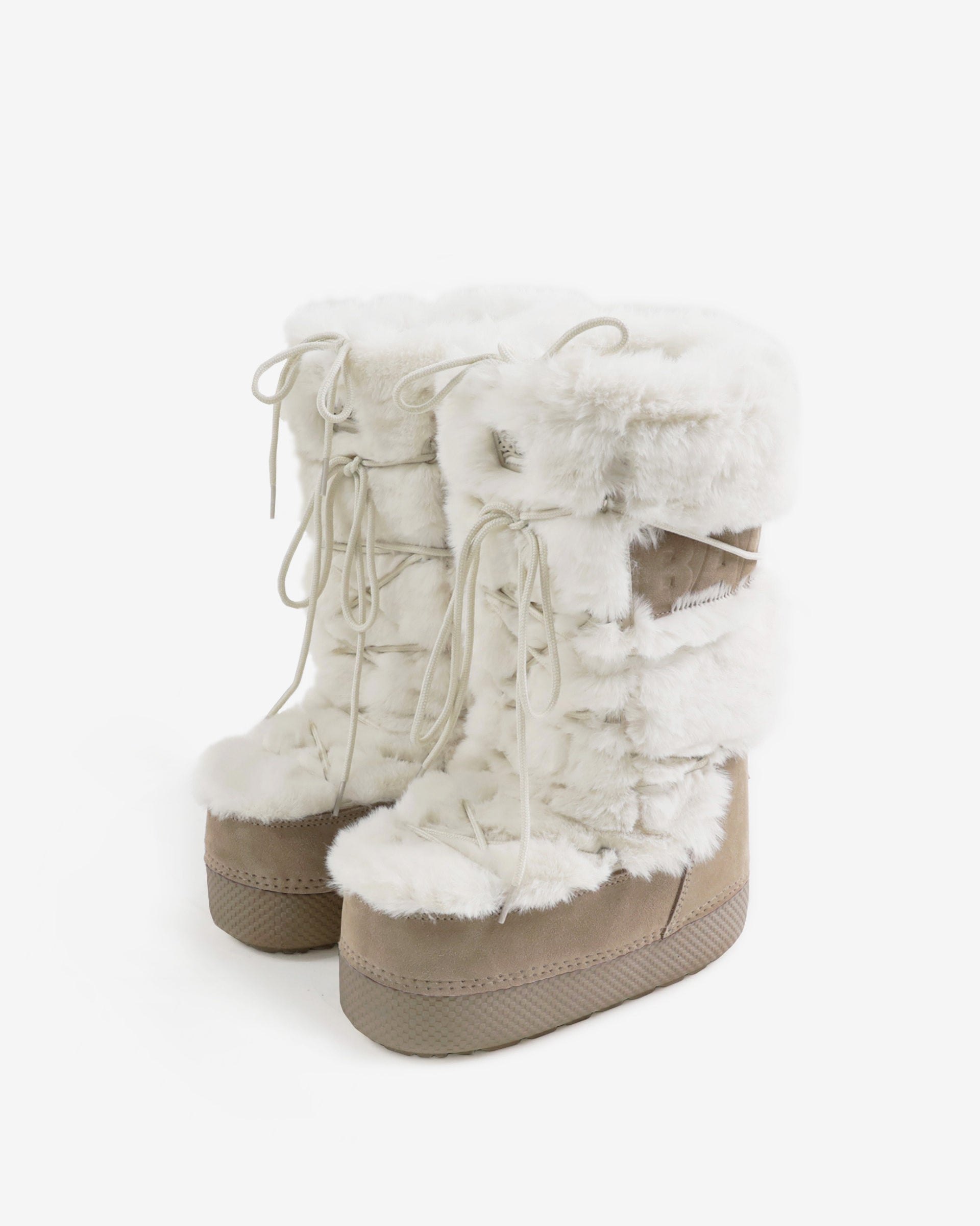 Badblood Eskimo Boots Tall Platform Cream