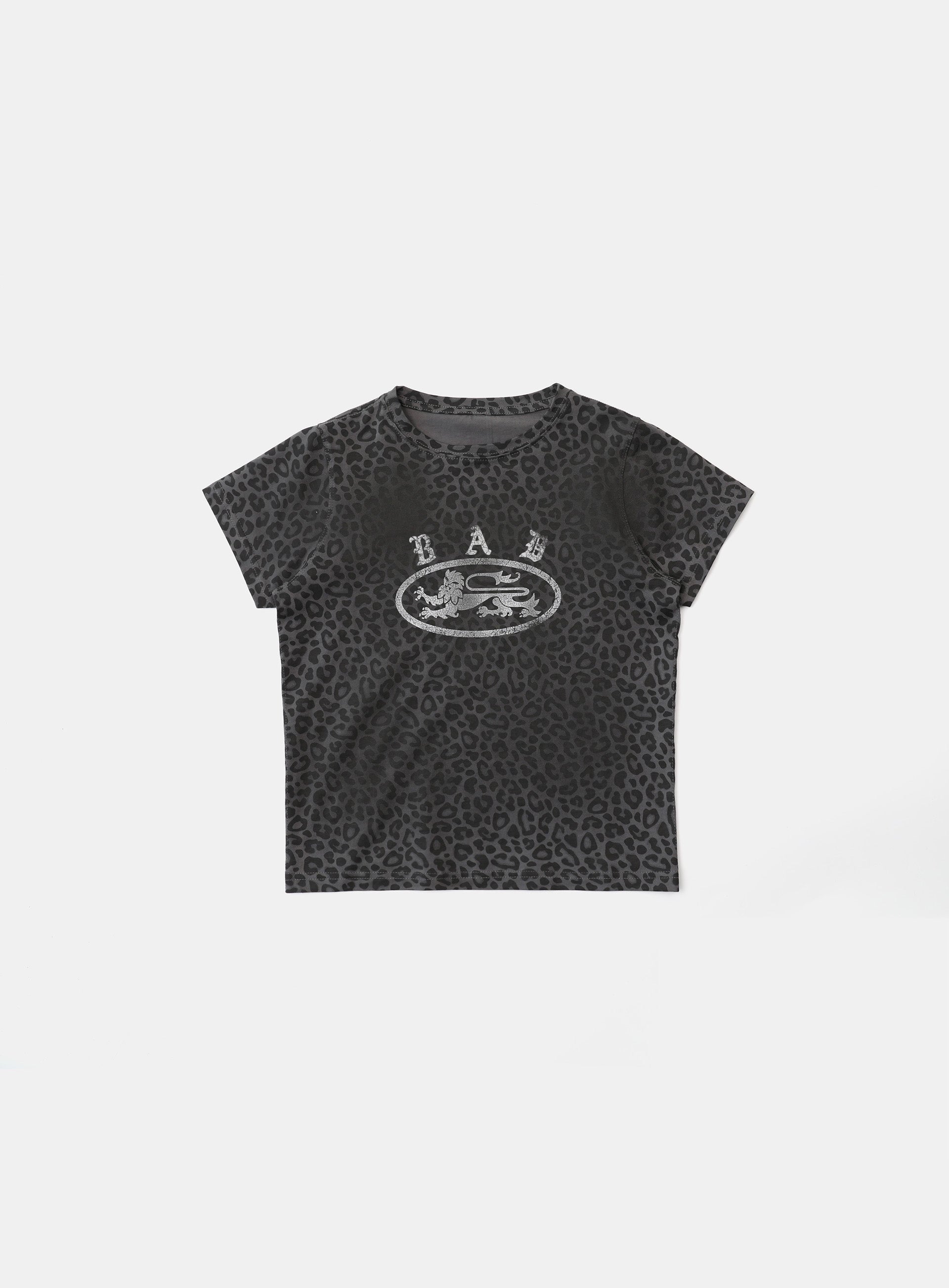 Badblood Crack Print T-Shirt Black Leopard