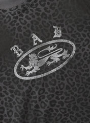 Badblood Crack Print T-Shirt Black Leopard