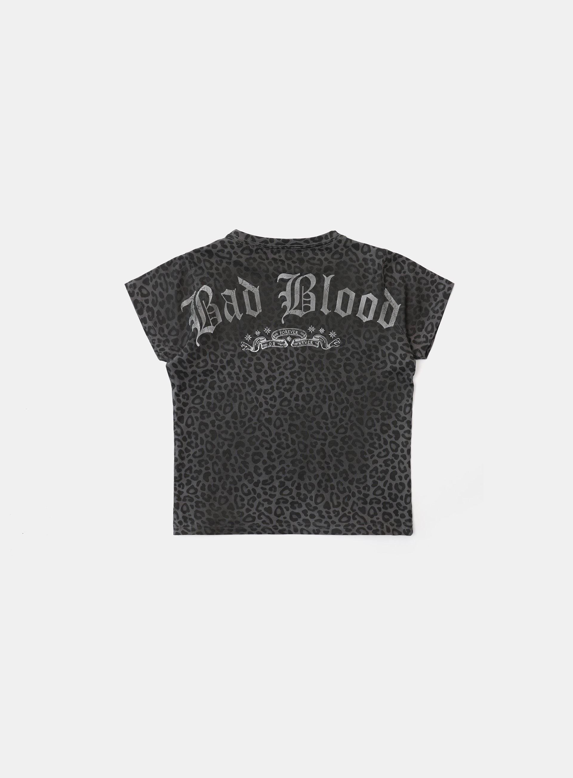 Badblood Crack Print T-Shirt Black Leopard