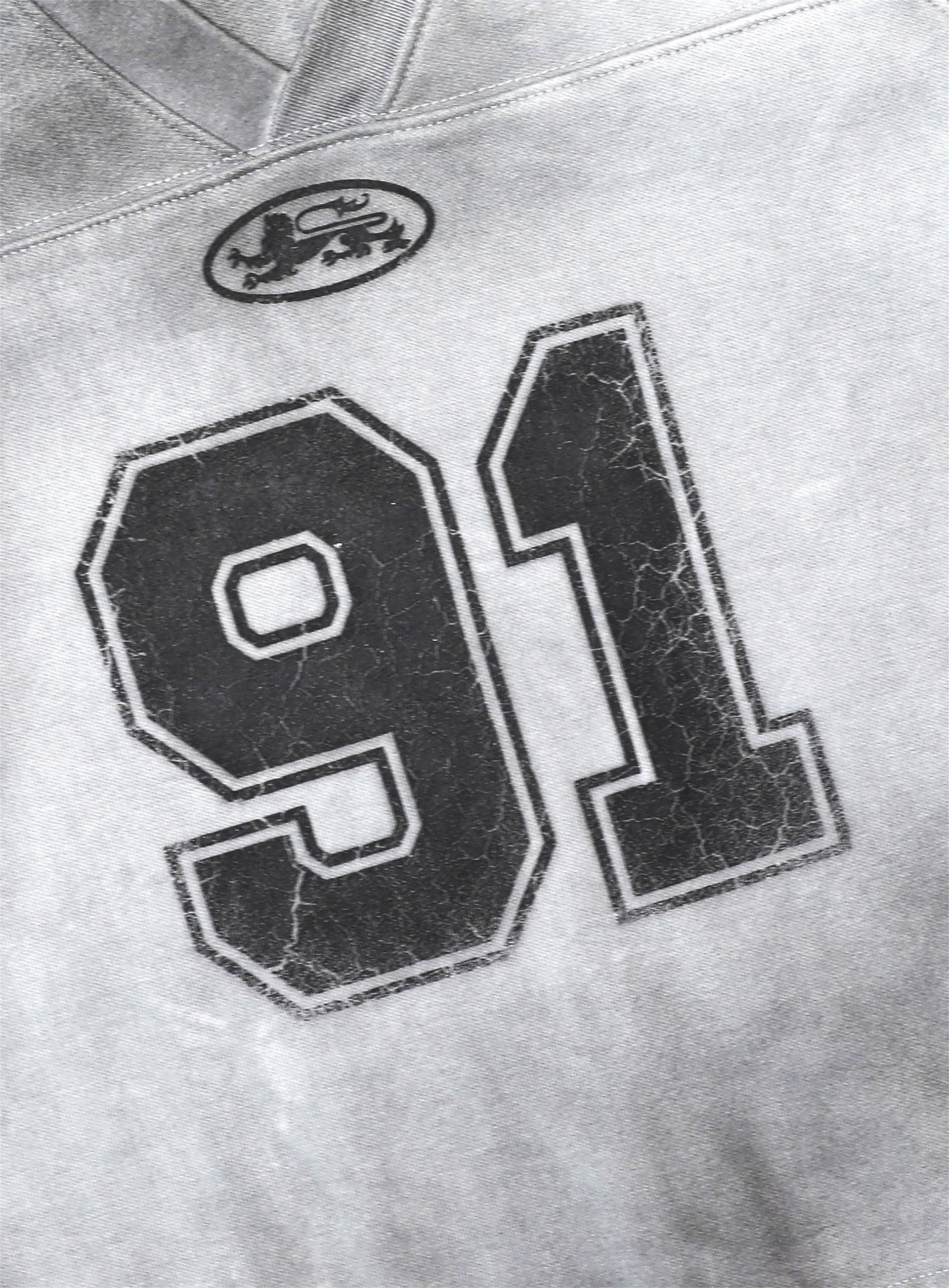 Badblood 91 Crack Print V-Neck T-Shirt White